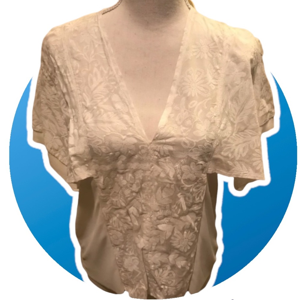 ZARA DETAILED FLUTTER SLEEVE TOP